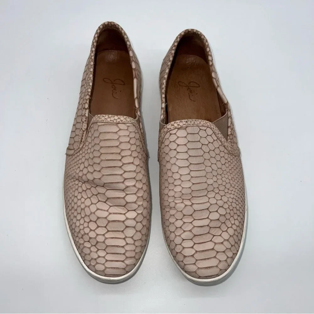 Joie Kidmore Leather Slip-On Sneaker Embossed Alligator Pattern White Midsole 39